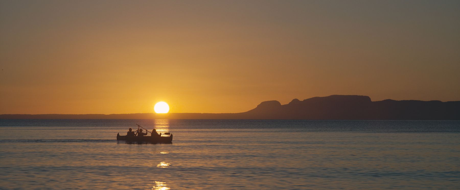 Canoeing in front of the Sleeping Giant
