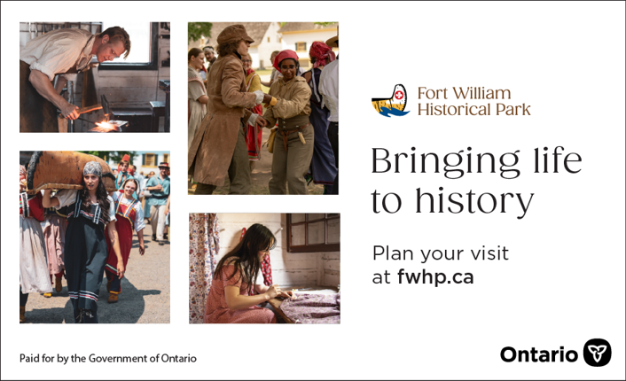 Ad for Fort William Historical Park